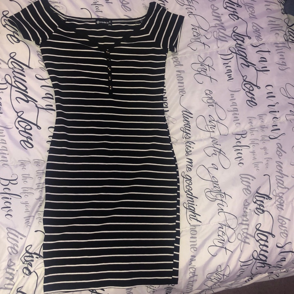 Striped black & White dress.